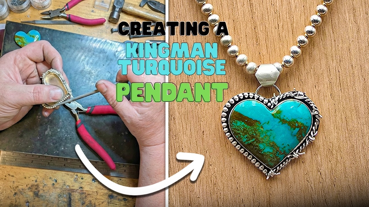 🔨✨ Handcrafted Kingman Turquoise Heart Pendant | Broken Horse Designs ✨🔨