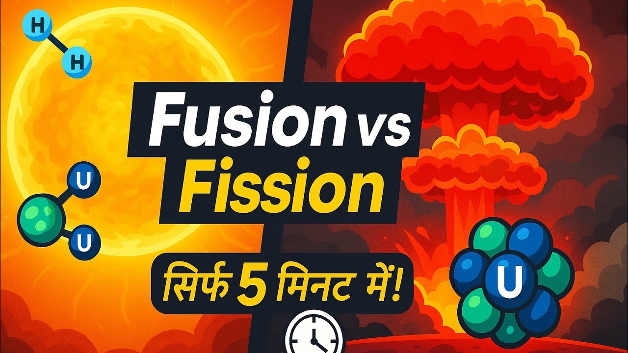 न्यूक्लियर फिजिक्स क्या है? | Nuclear Physics Explained in Hindi | Fusion vs Fission Animation