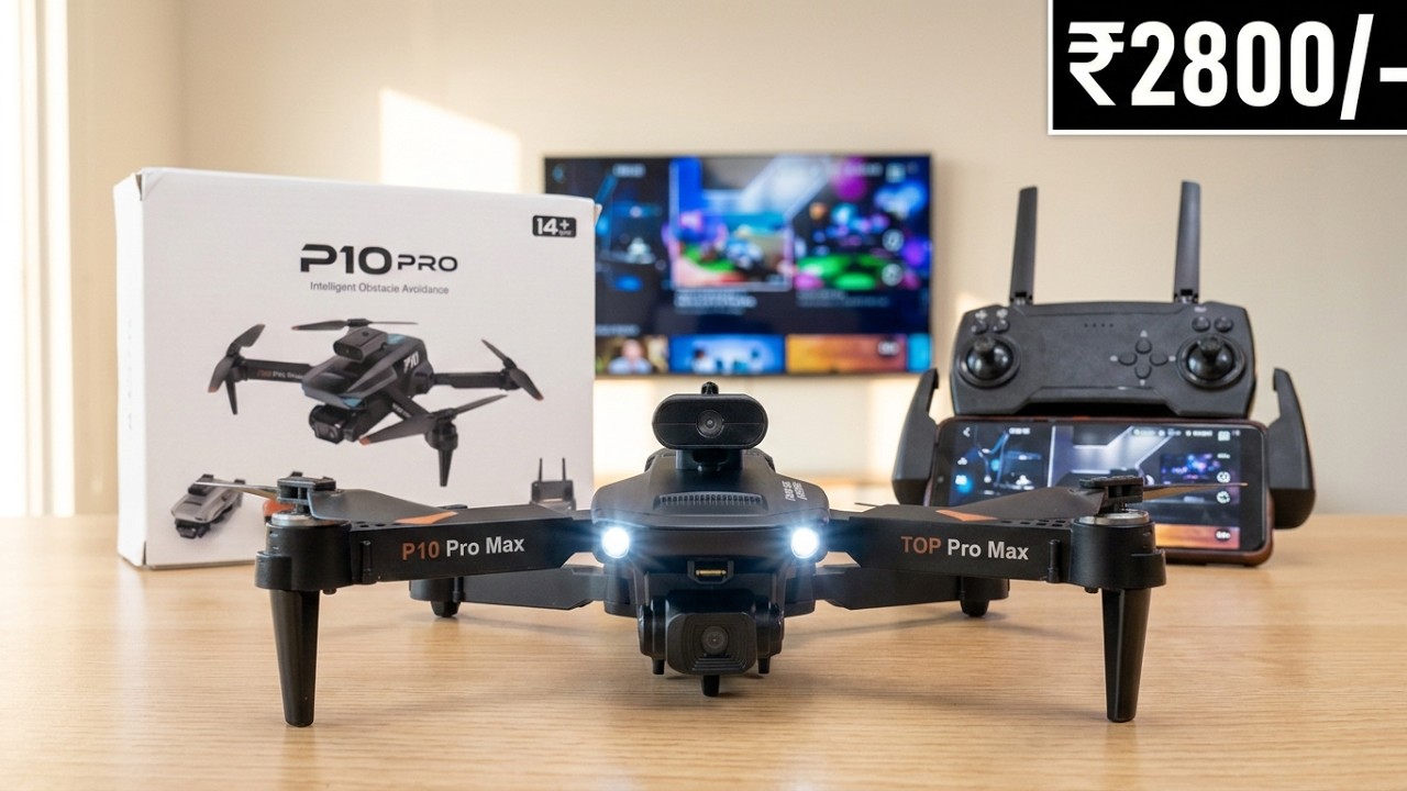 P10 Pro Mini drone🔥 Unboxing | HQ Dual WiFi camera, 360° roll, 1800 mAh Battery⚡, IOA App display