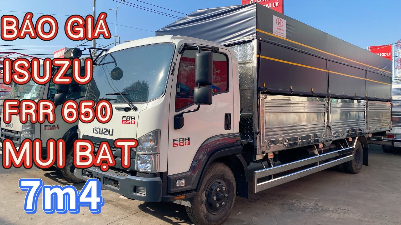 Review Chi Tiết ISUZU FRR 650 Thùng Mui Bạt Full Inox| Giá ISUZU FRR 650 Thùng 7m4