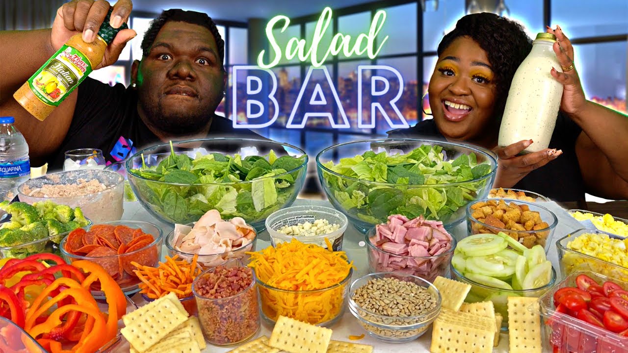 GIANT AT-HOME SALAD BAR MUKBANG!!! | HASHTAG THE CANNONS | EATING SHOW!