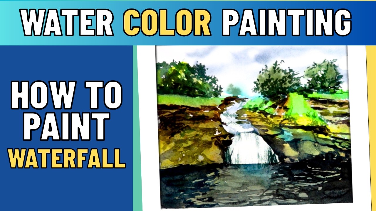 How To Paint Waterfall Using Watercolor - Art Tips And Tricks - Ashutosh Art Station