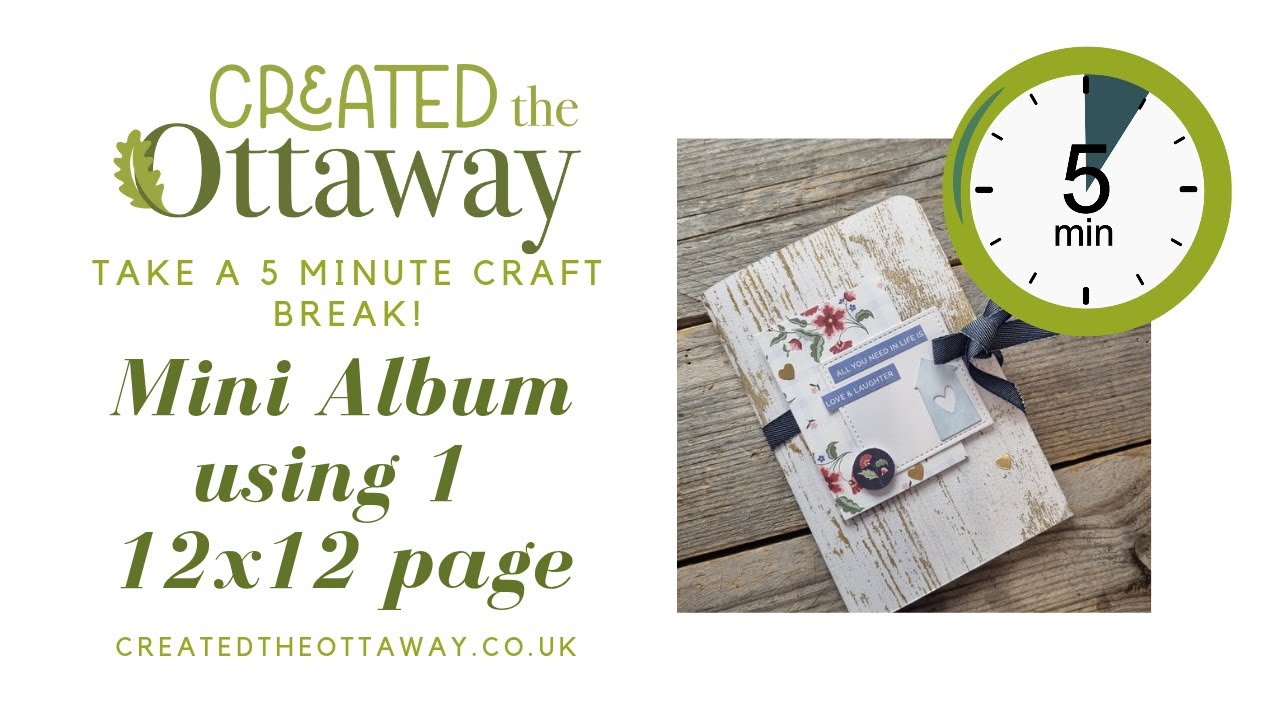 Mini Album from 1 Sheet of 12x12 Paper | Easy 5 Minute Craft Break Tutorial @Created the Ottaway