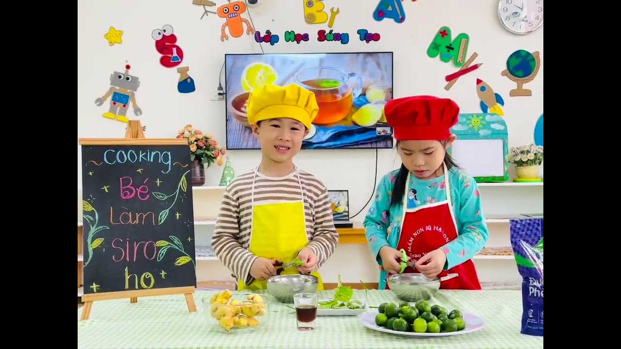 Làm siro ho - Hệ thống Mầm non IQ Hạ Long
