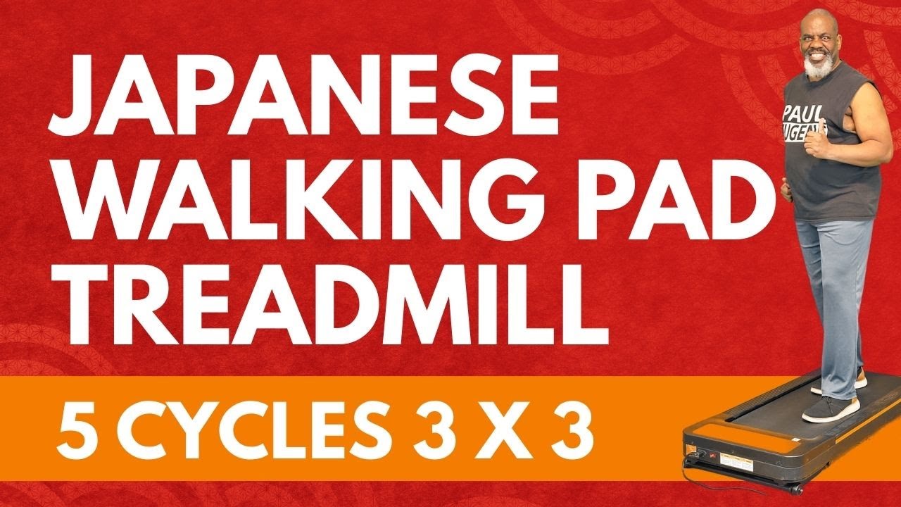 Japanese Interval Walk on Walking Pad Treadmill | Cardio Workout with Stretching