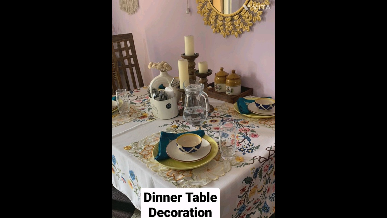 Dinner Table Decoration Idea #homedecor #shorts #dinnertable #decoration #ciramic #utensils #candle