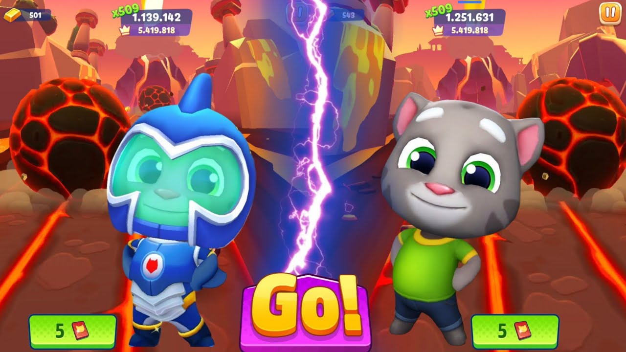Talking Tom Time Rush vs Talking Tom Hero Dash - Shark Tom vs Roman Tom vs Raccoon