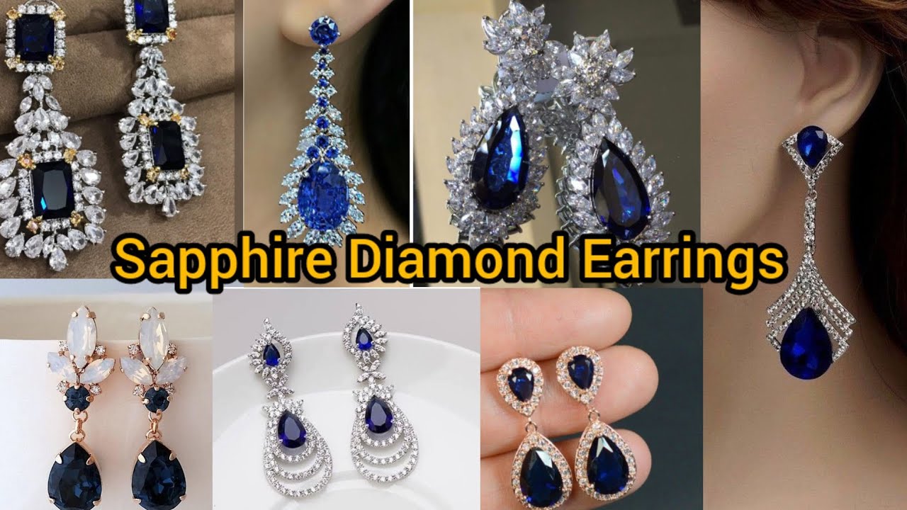 Luxury Sapphire Diamond Earrings Designs//#sapphire #earrings