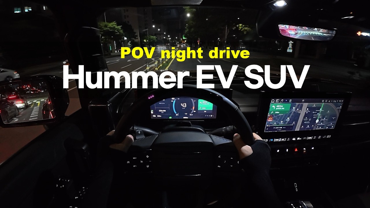 2026 GMC Hummer EV SUV POV night drive