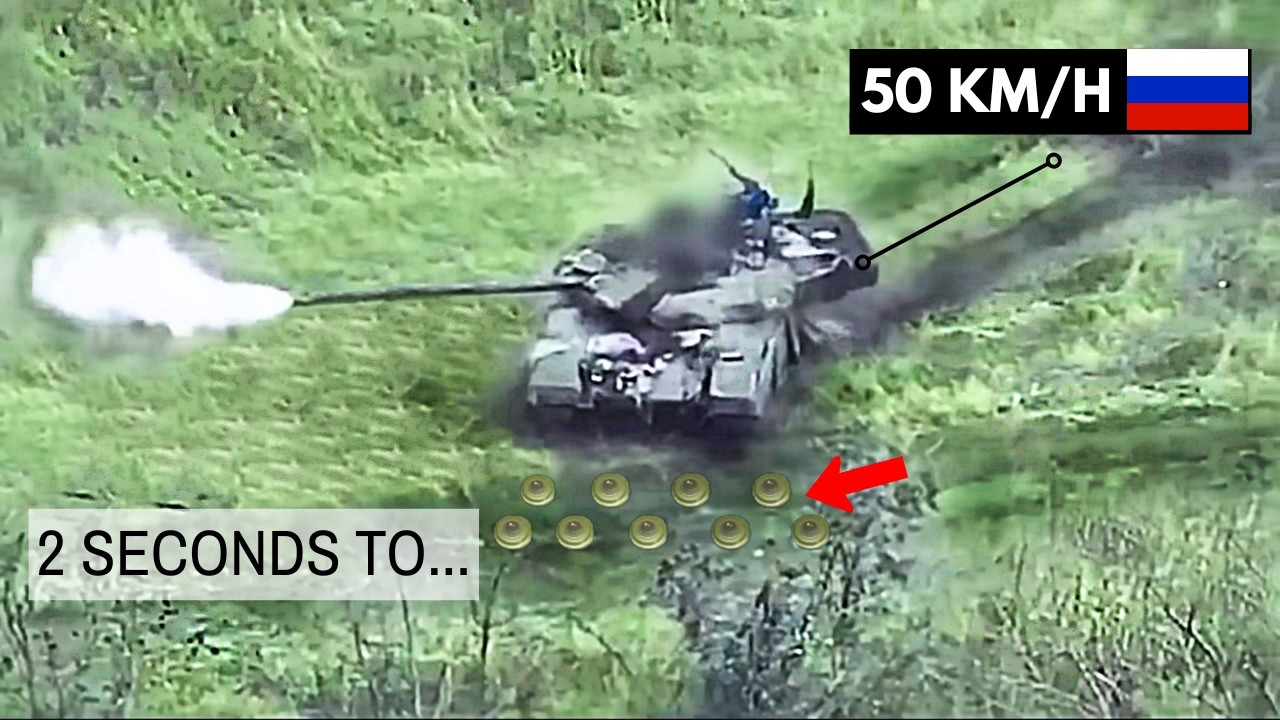 Russian Tanks Caught in Mine Chaos