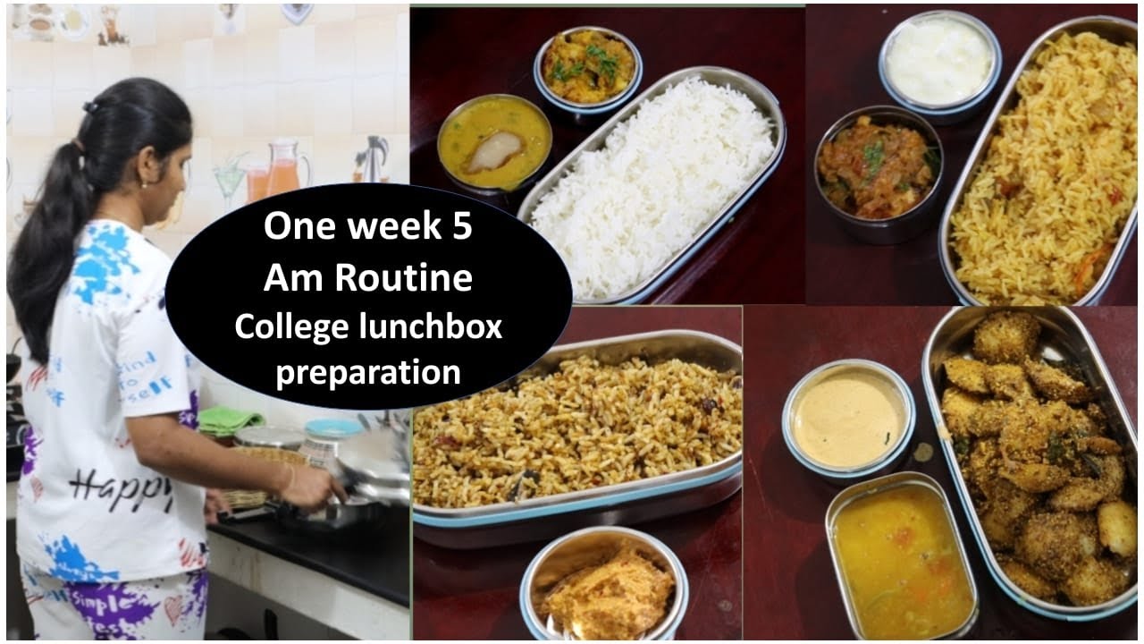 One week 5 Am Routine | Easy combo lunch Recipes for college, school& office lunch box preparation