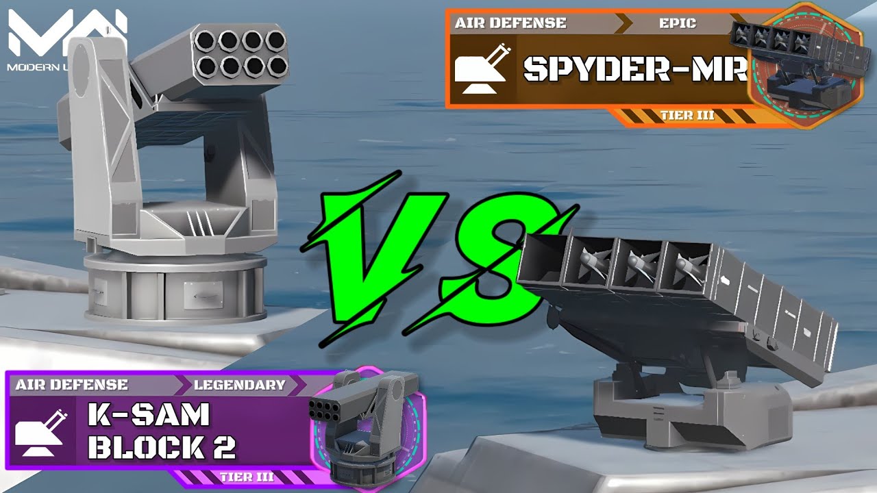 [UPDATED] Spyder-MR VS K-Sam Block 2 | Missile Air Defense Comparison | Modern Warship
