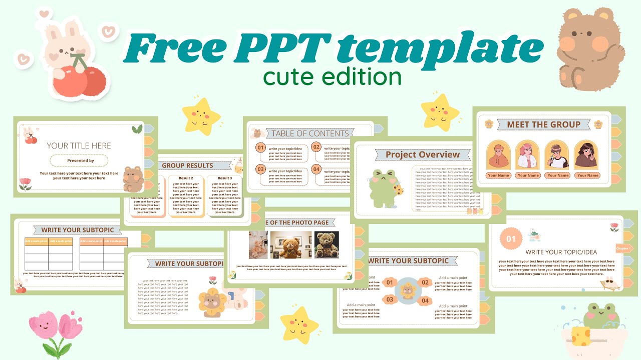FREE PPT TEMPLATE (Cute Edition)