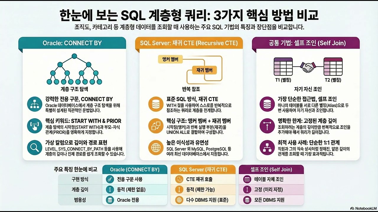 (누워서 듣는 SQLD) SQLD 계층형 질의 오답률 1위 | 부모→자식 vs 자식→부모 방향 구분