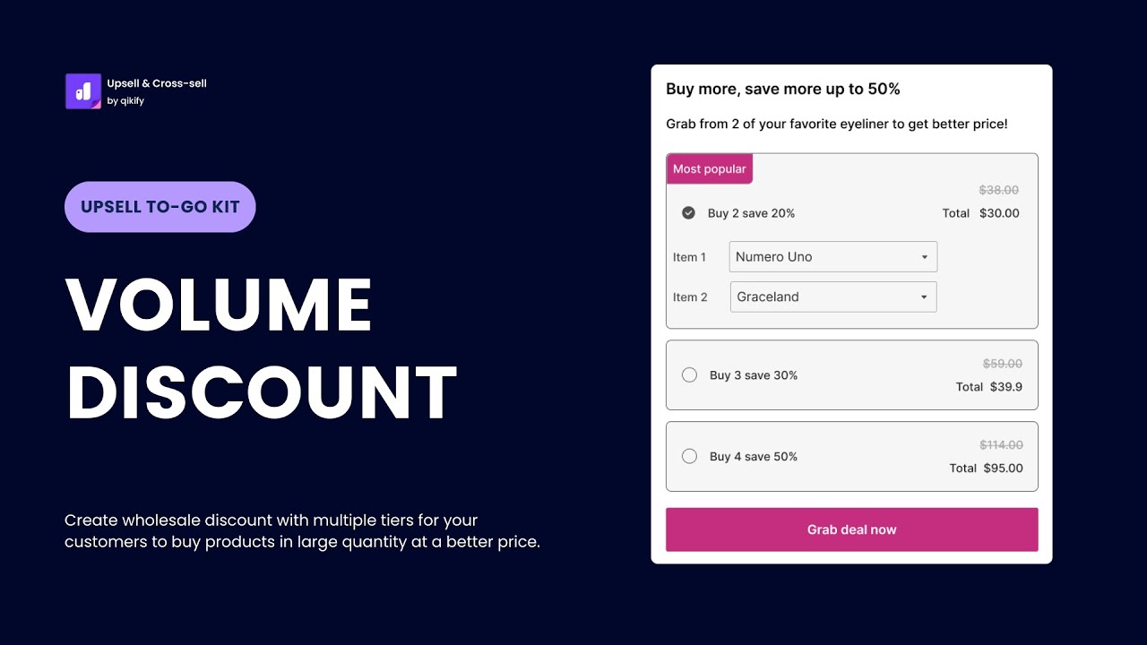 Create Wholesale Quantity Breaks Offer with Volume Discount in Shopify | Qikify