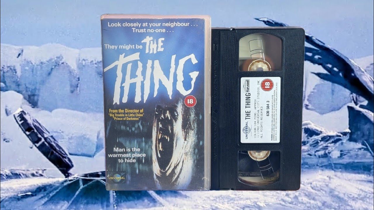 John Carpenter's The Thing (1982) UK Retail VHS Tape & Opening