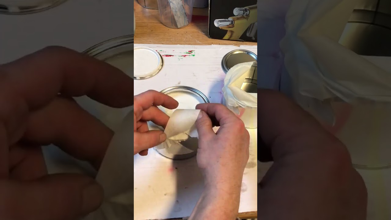 How to pour paint from a can without getting the can dirty with paint. With masking tape