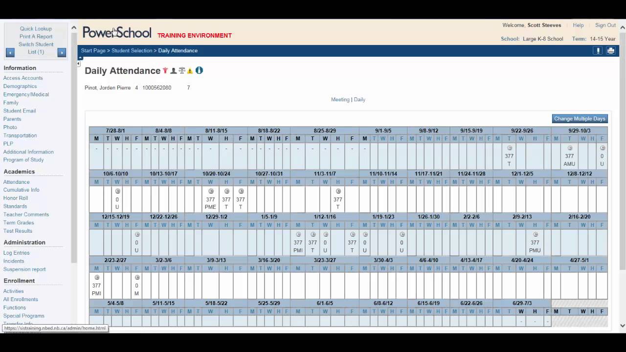 Verifying and Modifying Attendance at the Office