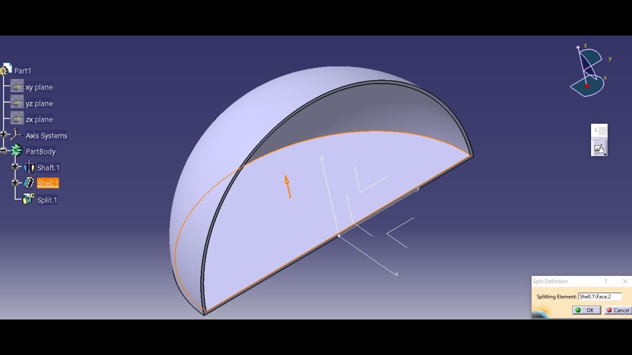 CATIA V5 — Как использовать команду «Разделить» для разделения детали