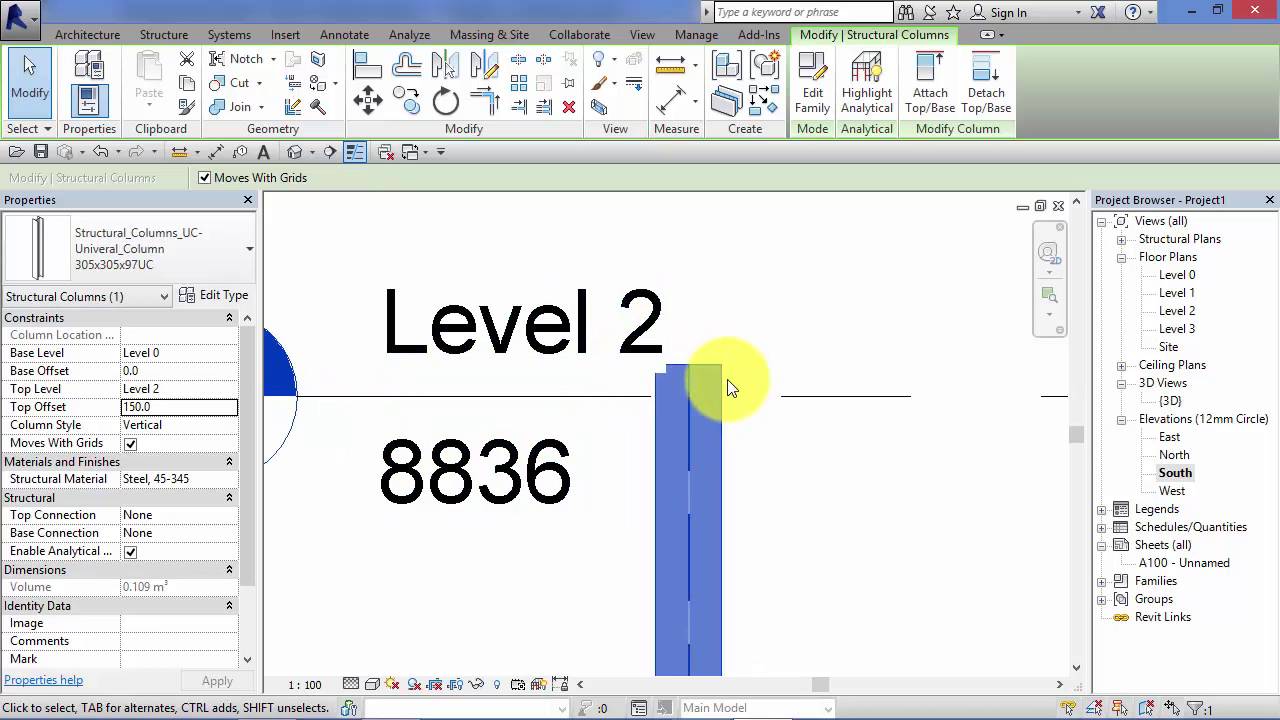 Модуль 4: Раздел 16: Revit Architecture: Колонны