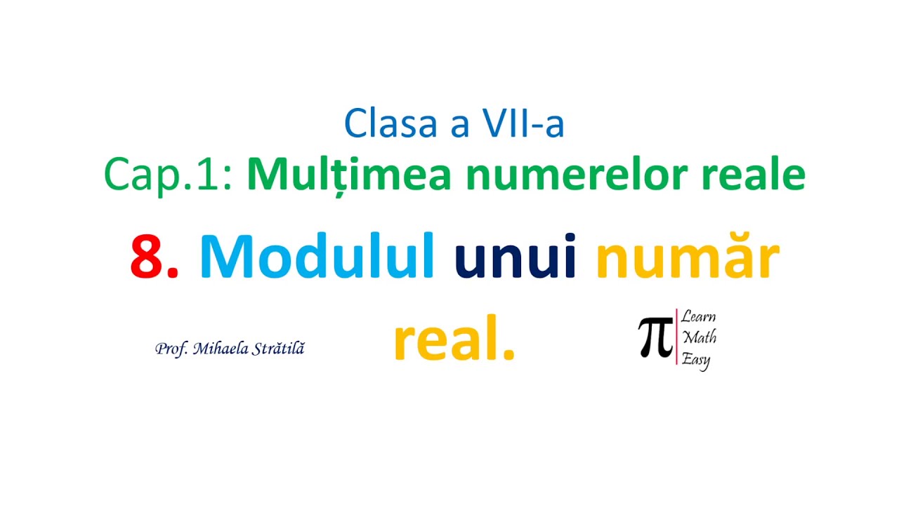 Clasa VII Modulul unui numar real