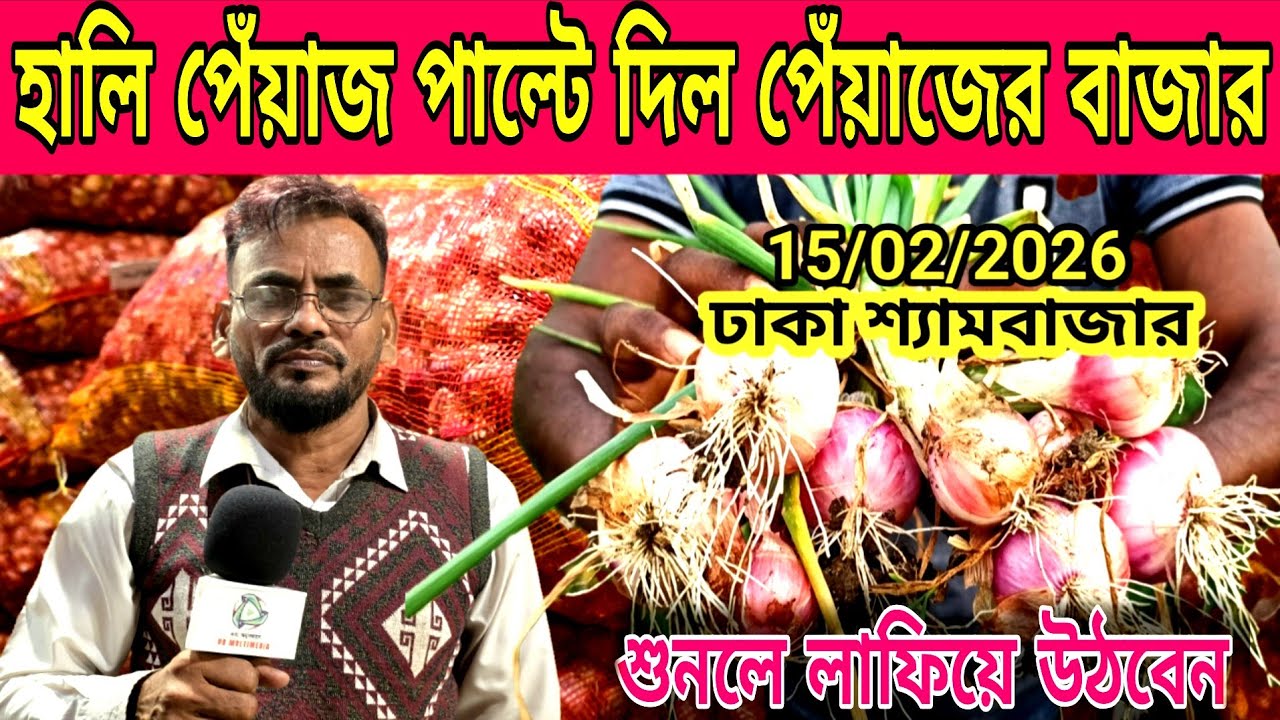 ১৫/০২/২০২৬; হালি পেঁয়াজ পাল্টে গেল বাজার | ঢাকা শ্যামবাজার | onion wholesale market Dhaka