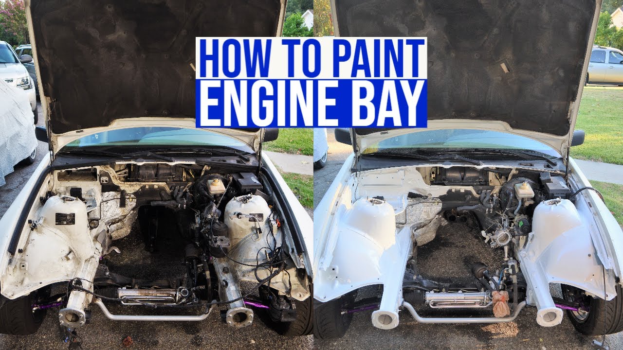 How To Properly SPRAY PAINT your engine bay [Part 2 of 2 - MASK & PAINT]