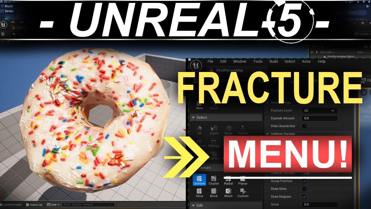 Unreal-5: Объяснение меню Fracture (3 МИНУТЫ!)