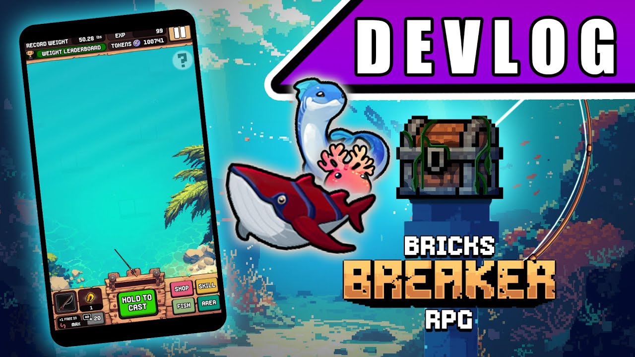 Devlog V1.0.2.8 - The Fishing Overhaul - Bricks Breaker RPG #devlog #indiegamedev #indiegame