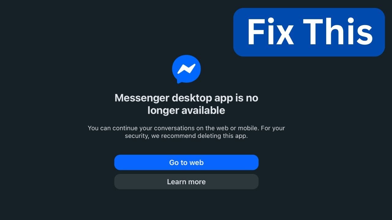 Проблема в том, что настольное приложение Messenger больше недоступно.