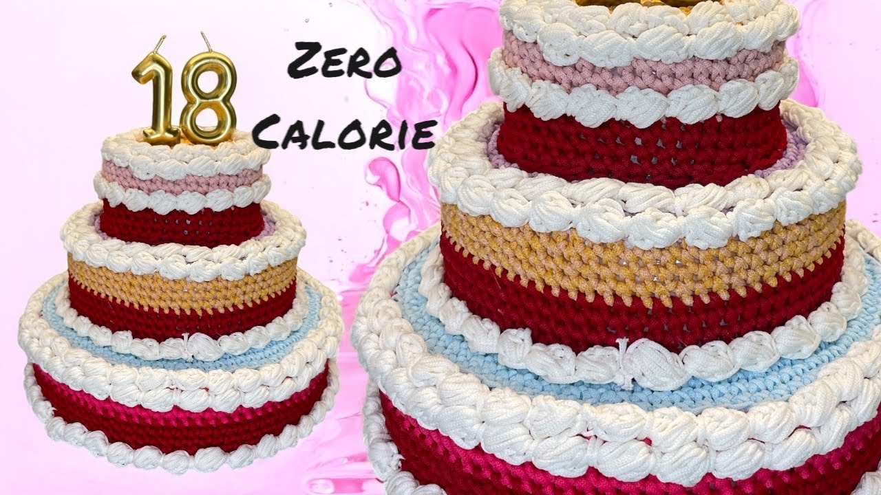 Torta ad uncinetto regalo perfetto per chi è sempre a dieta! 🍰🎉