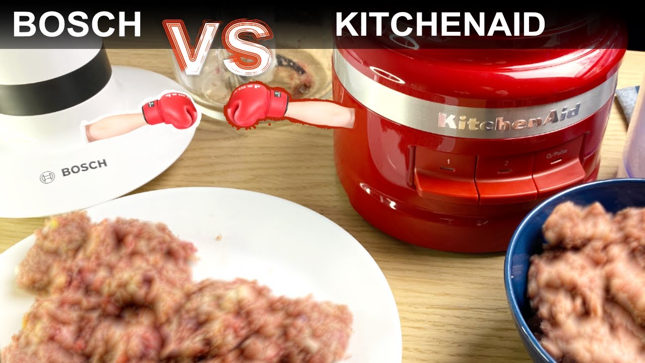 KitchenAid 7Cup/ 1.7 L Food Processor Red Unboxing, & Test vs Bosch Chopper [EXTREME ASMR!!]