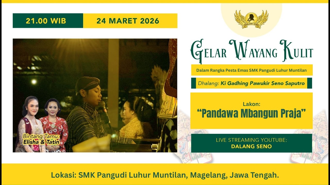 #LiveStreaming Wayang Kulit Ki Gadhing Pawukir Seno Saputro - PANDAWA MBANGUN PRAJA