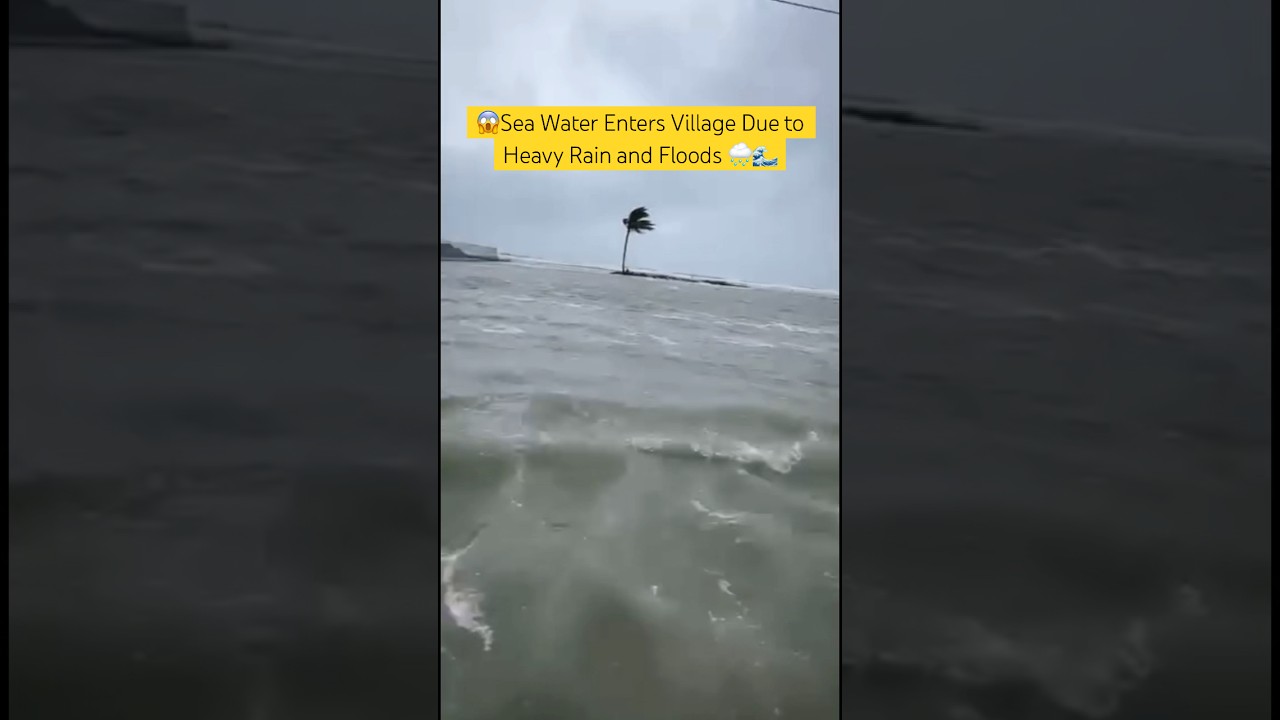 Sea Water Enters Village Due to Heavy Rain and Floods 🌧️🌊 | #Floods #VillageFlooding #rain