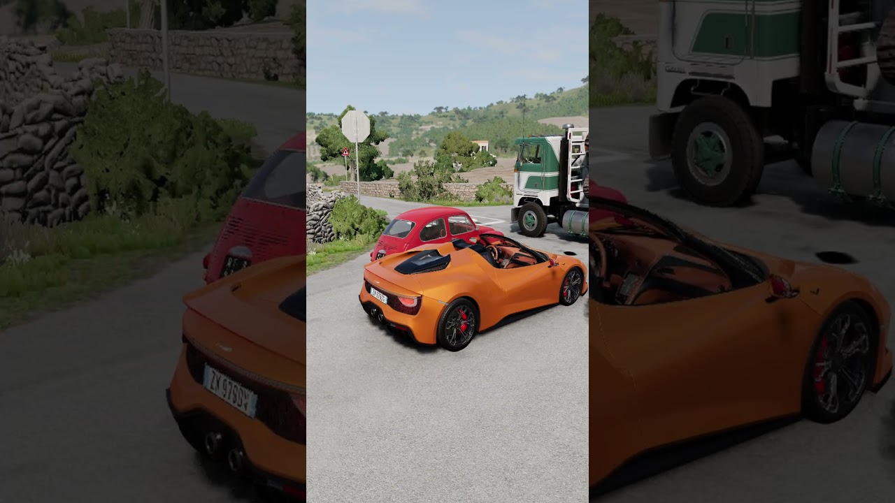 Realistic Highway Car Crashes🚗💥 #realisticcarcrashes #carcrashes #beamngdrive