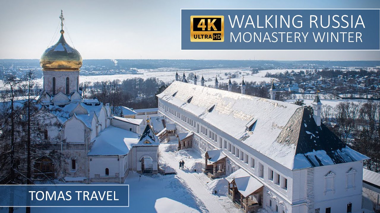 WALKING RUSSIA ORTHODOX MONASTERY WINTER 4K - ПРОГУЛКА РУССКИЕ МОНАСТЫРИ САВВИНО СТОРОЖЕВСКИЙ ЗИМОЙ