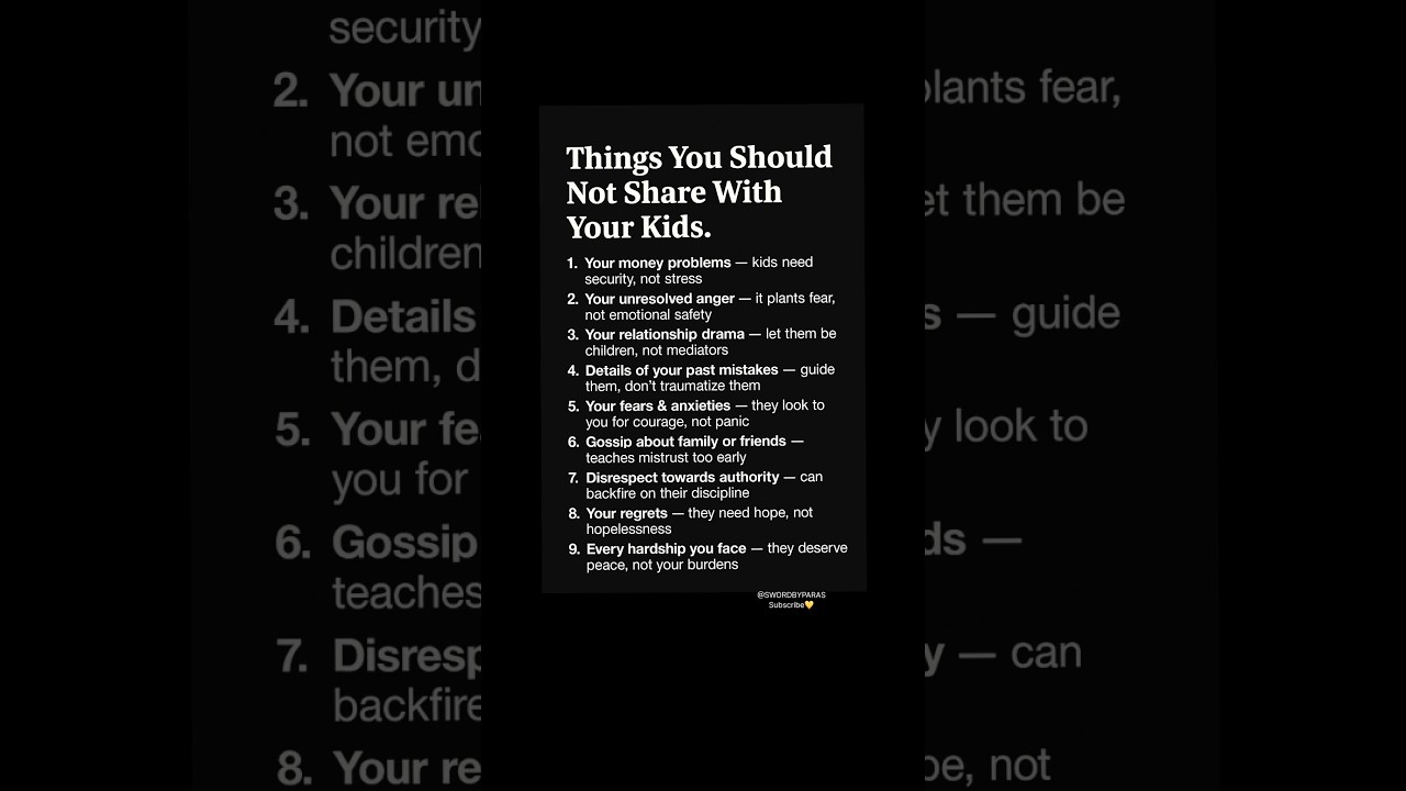⚠️ Things you should not share with your kids ⛔️(Must know) #shorts