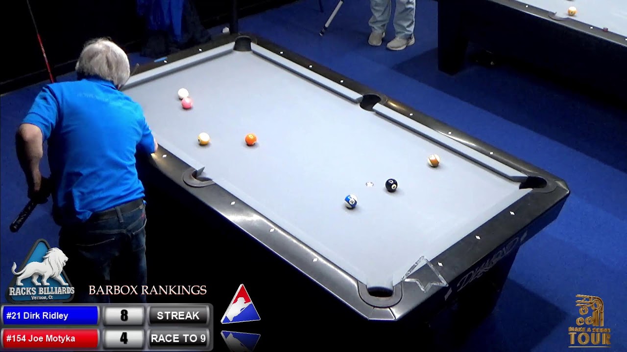 BARBOX TABLE 11 RANK MATCH #21 Dirk Ridley VS #154 Joe Motyka RACE TO 9