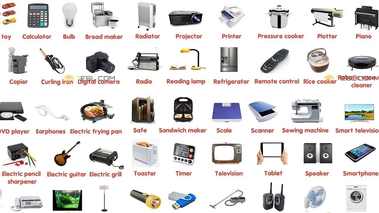 100 Most Common Electronic Devices in English