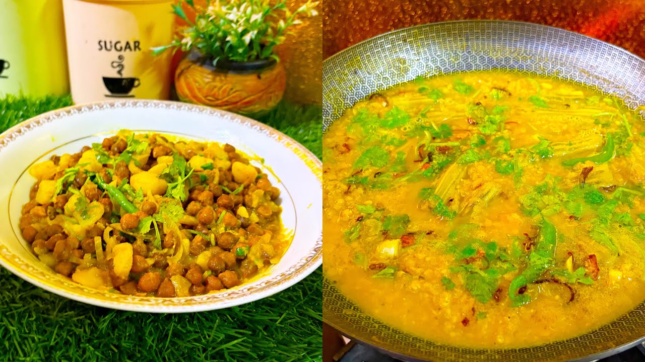 মসুর ডাল দিয়ে সজনে ডাটা রান্না/ছোলা বুট ভুনা রেসিপি 