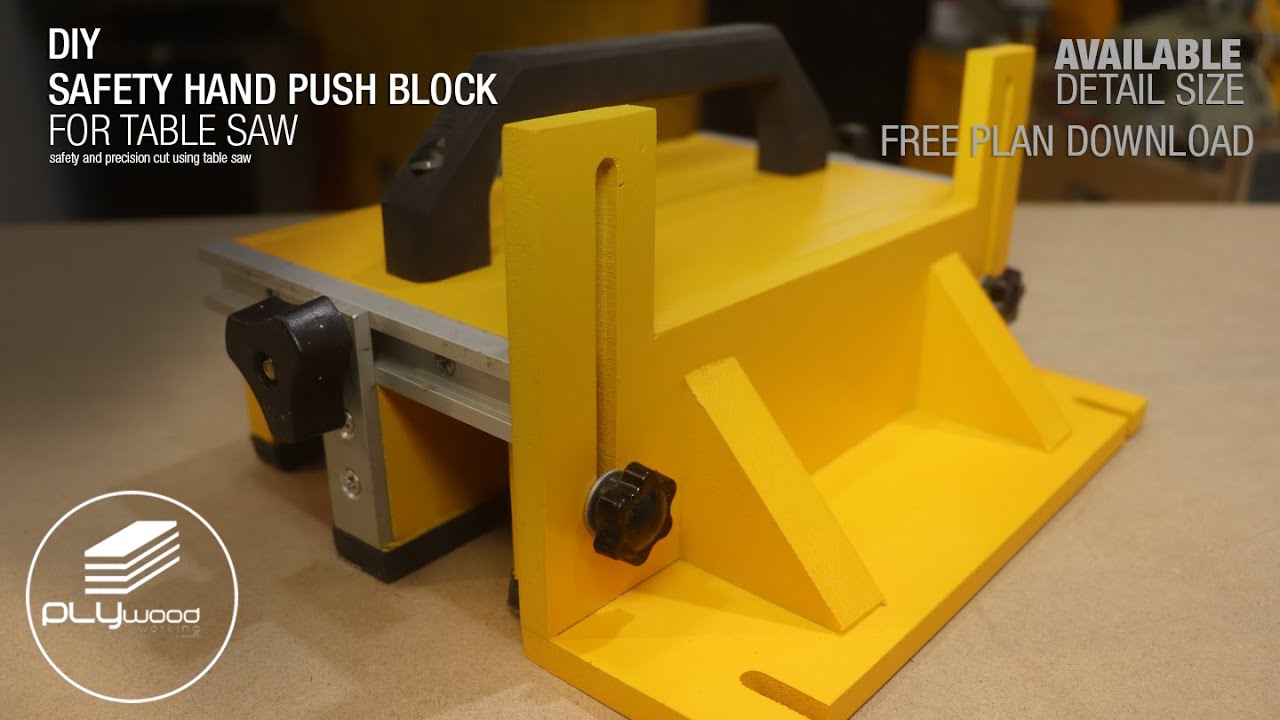 Safety DIY Push Block For Table Saw - FREEPLAN
