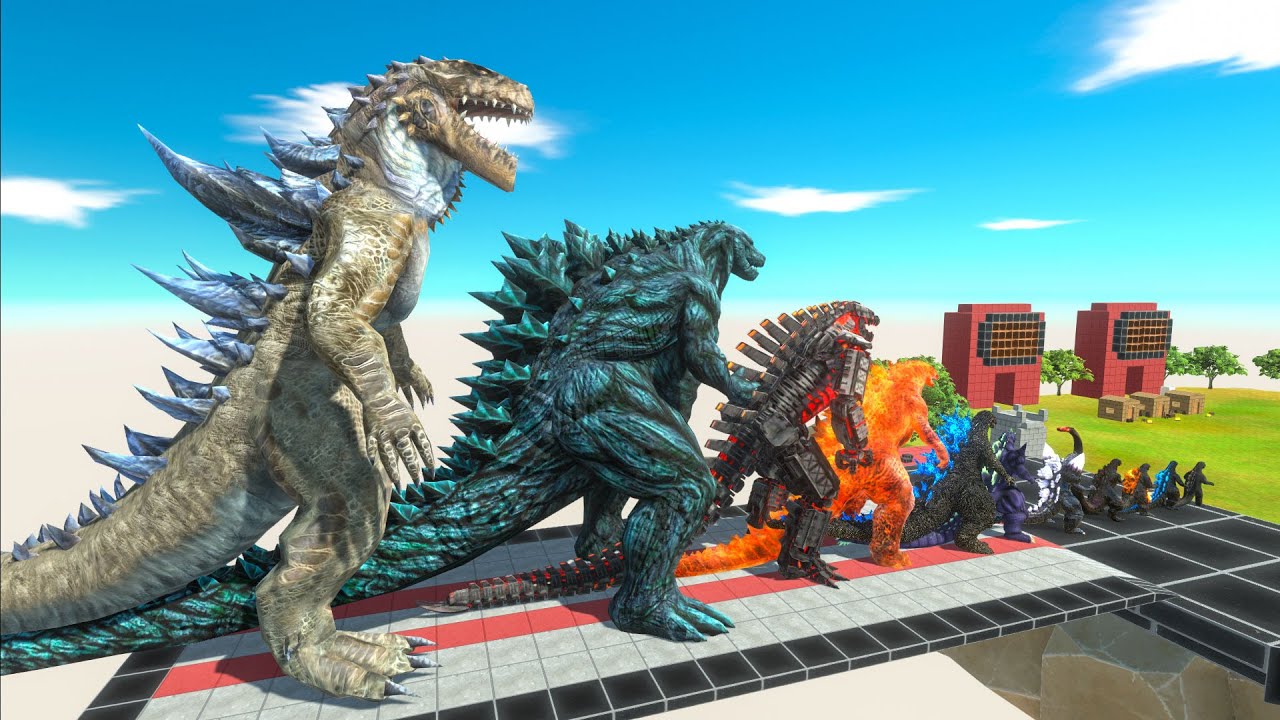 EVOLUTION of T-REX GODZILLA Size Comparison vs Team KING KONG + TIAMAT + SHIMO + GIGAN + KING TITAN