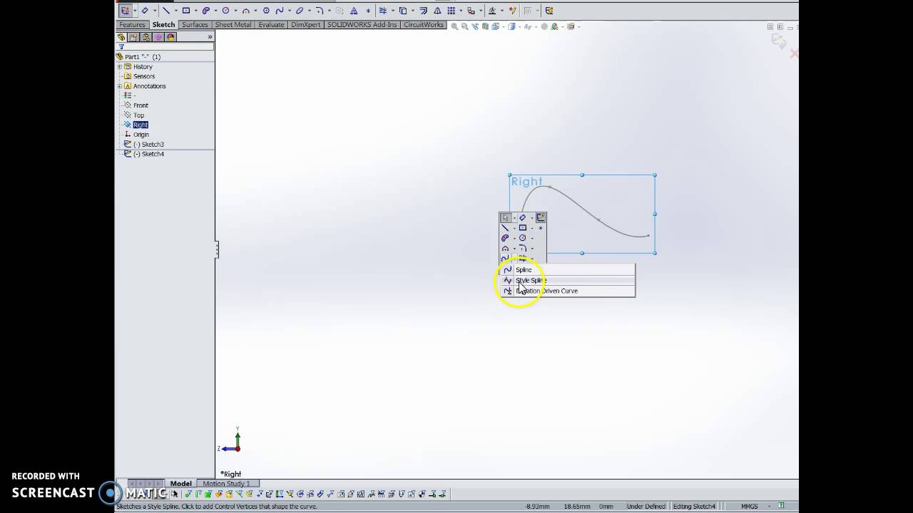 C2 Style Splines in Solidworks