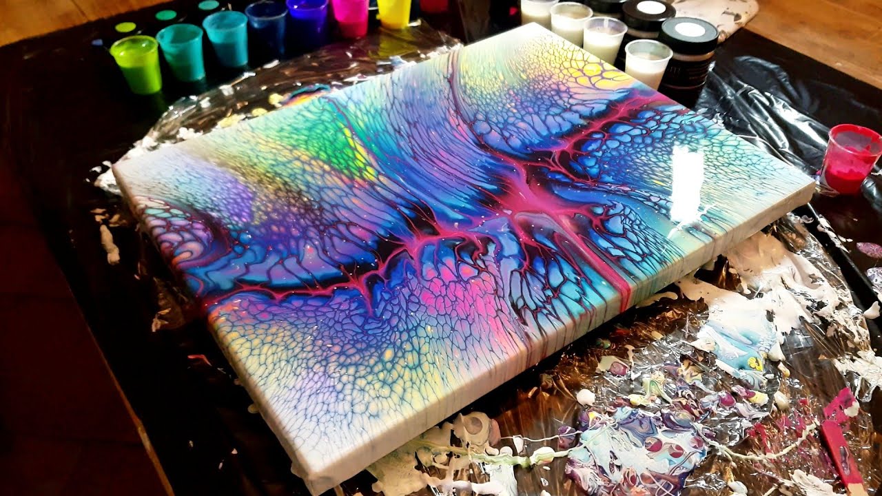 Swiping with ROSE!!! - Acrylic Pouring Techniques - Abstract Painting