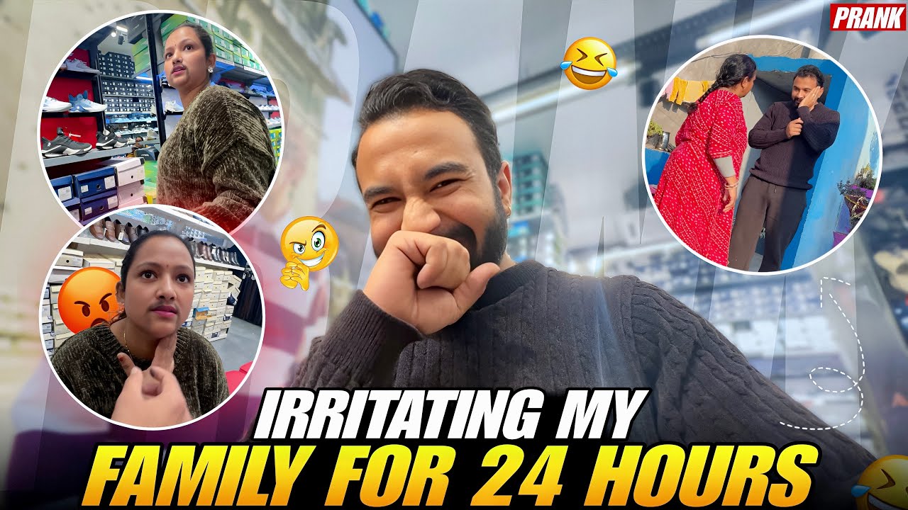 Irritating prank on wife and family for 24 hours 😂 || jeet thakur pranks #couplevlogs 