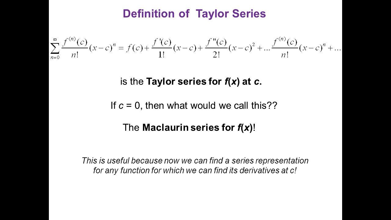 EGM 212 Taylor series and Maclaurin series Expansion of functions