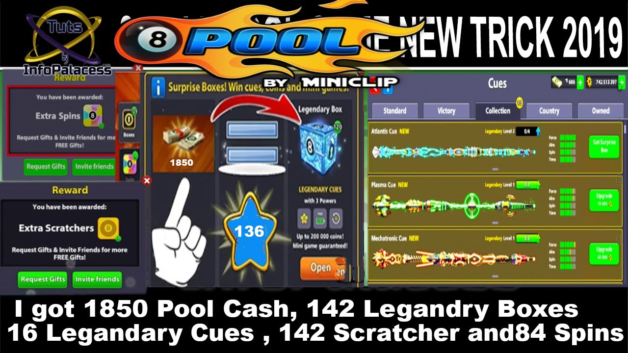How i Got Free Pool Cash,  Free Legandary Boxes in 8 ball pool Game HD1080p by Infopalcess