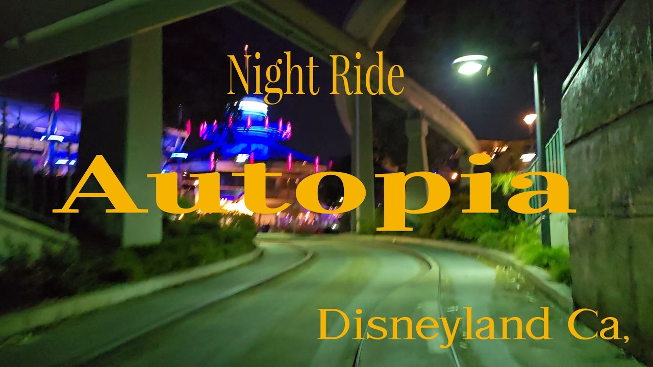 Autopia one of Disneylands classic ride POV Night ride.