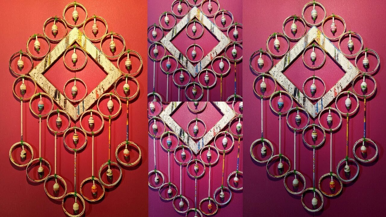 Newspaper Wall Hanging: Best Out of Waste Material Craft | Wind Chime Craft Idea LifeStyle Designs