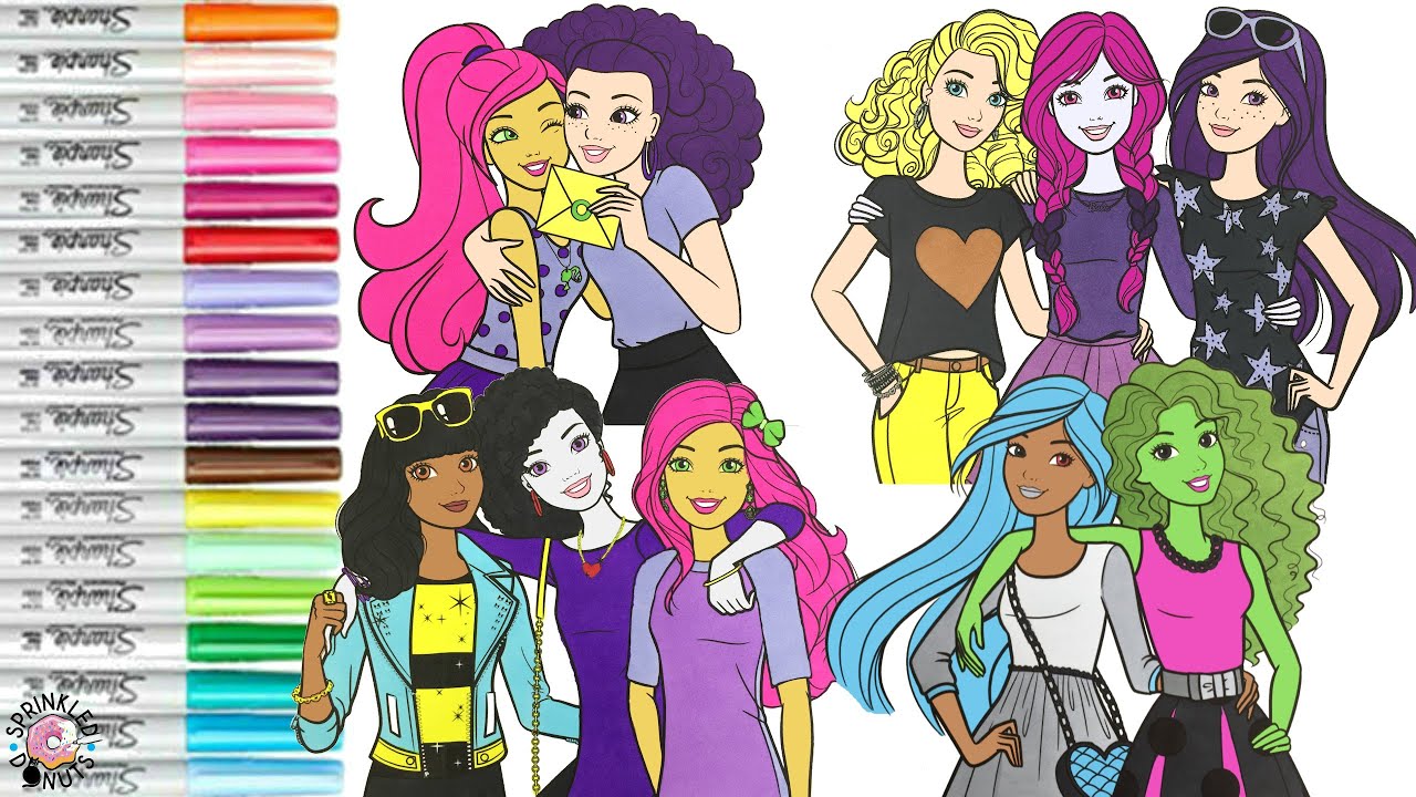 Barbie and Friends Makeover as Teen Titans Go Coloring Compilation Starfire Blackfire Raven Beast